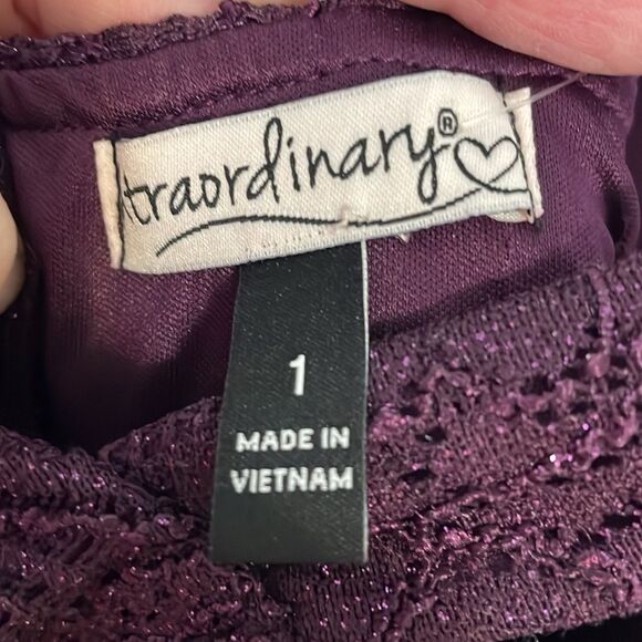 2010โs Extraordinary Purple Minidress, cocktail, Dinner, cruise, HoCo, sz 1 - Picture 5 of 7